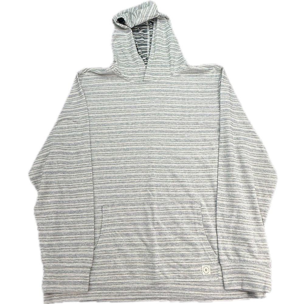 Linksoul Hoodie Mens XXL Grey Striped Pullover LS481 Cotton Blend Sweatshirt